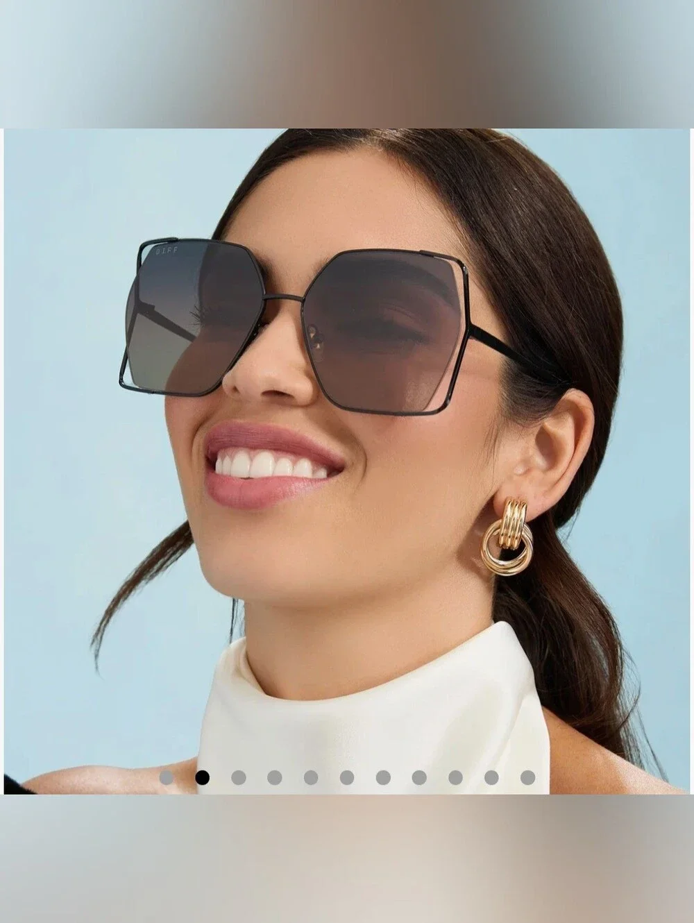 NIB! DIFF Eyewear, Donna IV, black twilight gradient polarized sunglasses